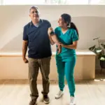 Female physiotherapist for home physiotherapy