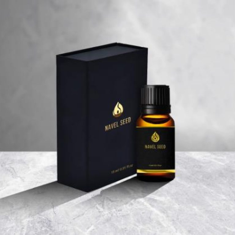 Cyson Navel Seed Oil bottle with premium black packaging, designed for Ayurvedic belly button oiling and naabhi wellness rituals.